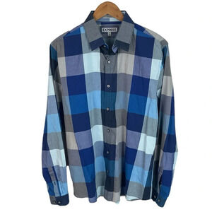 BF637 Men’s Express Clothing Brand FITTED Trendy Button Down Shirt 16-16.5 L